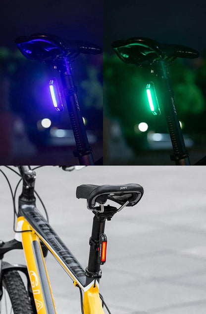 ROCKBROS Bicycle Light Waterproof Bike Taillight LED USB Rechargable Safety Back Light Riding Warning Saddle Bike Rear Light