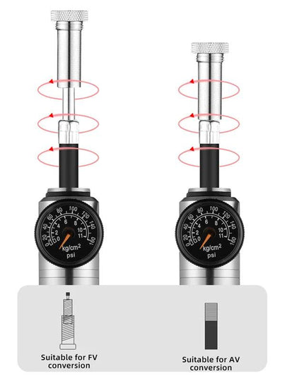 ROCKBROS Bike Pump High Pressure Aluminium Alloy CNC Dustproof Barometer AV/FV Ultralight Portable Inflater Bicycle Accessories