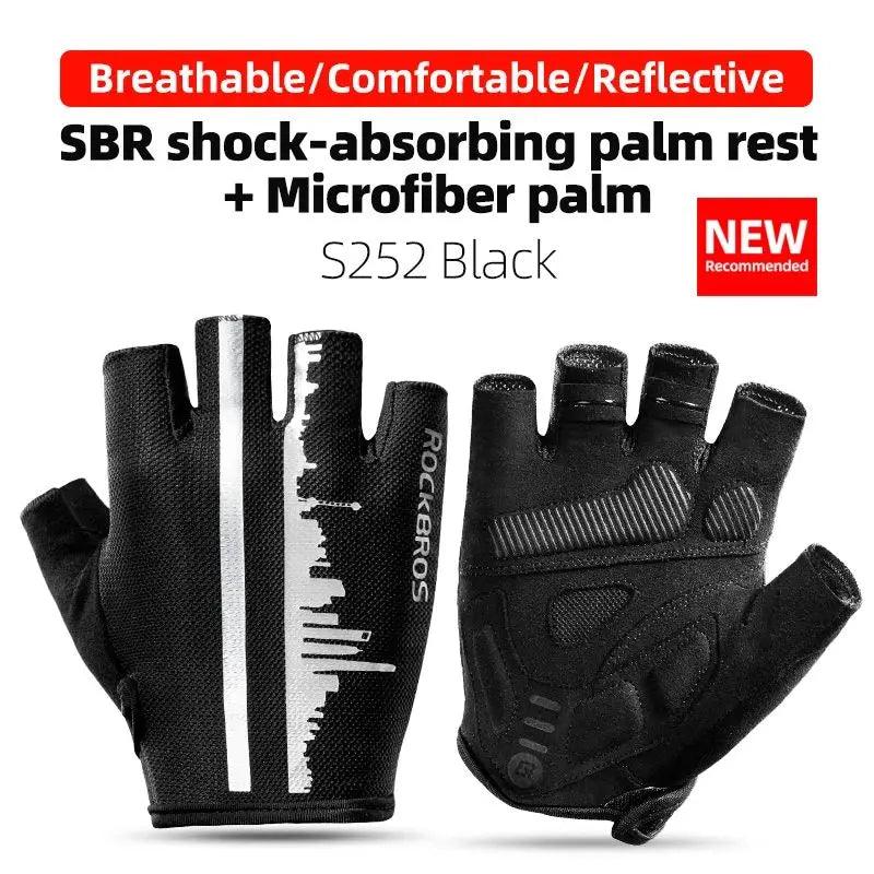 ROCKBROS Cycling Gloves Half Finger Shockproof Wear Resistant Breathable MTB Road Bicycle Gloves Men Women Sports Bike Equipment