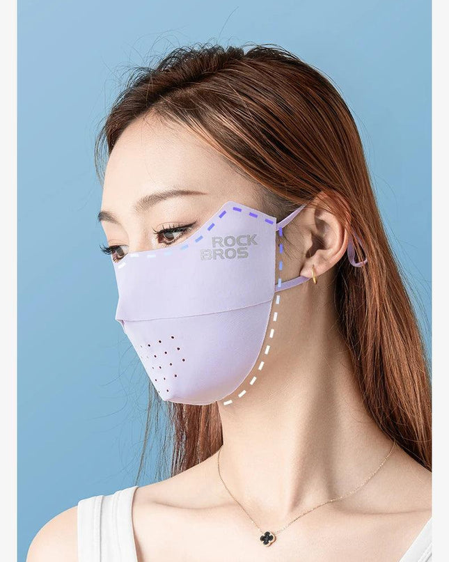 ROCKBROS Cycling Ice Silk Face Mask Anti-UV Sun Protection Breathable Dustproof Men Women Bandana Running Fishing Sports Mask