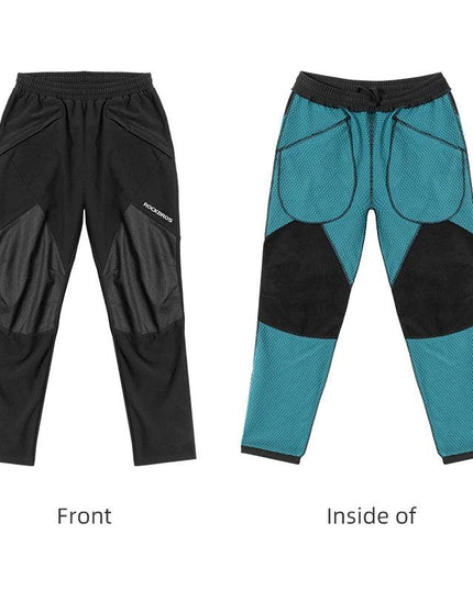 ROCKBROS Bike Pants Winter Bicycle Long Pants Thermal Fleece Reflective Cycling Pants Warm Windproof Men Sport Trousers EUR Size