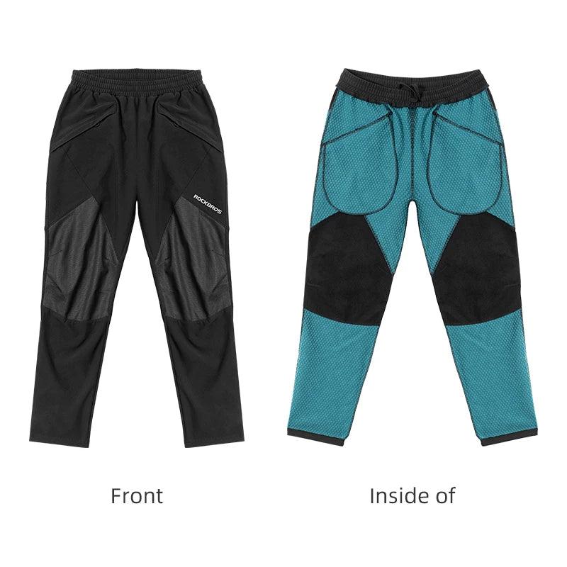 ROCKBROS Bike Pants Winter Bicycle Long Pants Thermal Fleece Reflective Cycling Pants Warm Windproof Men Sport Trousers EUR Size