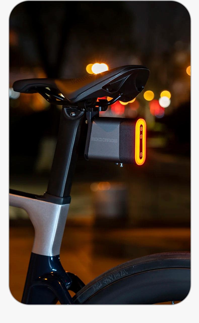 ROCKBROS Bicycle Tail Light With Lock Bluetooth Password Pairing Bike Lock Light IPX6 Waterproof Warning Light Tail  Accessories