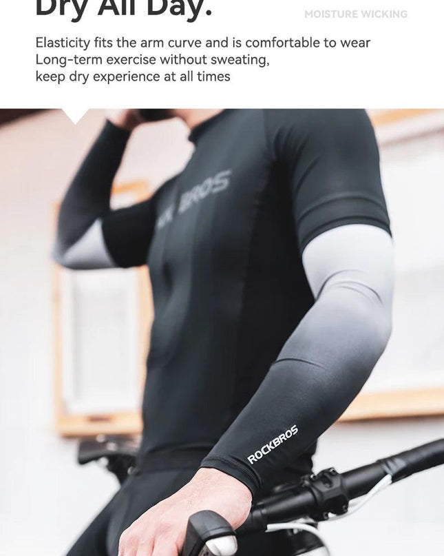 ROCKBROS Arm Sleeve UV Protection Cycling Sleeve Summer Quick Dry Breathable Fitness Fishing Sunscreen Sport Wear Arm Sleeves