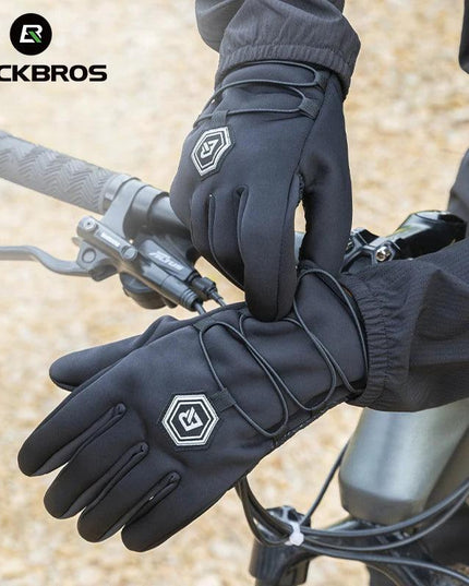 ROCKBROS Winter Gloves Touch Screen Gloves Warm Outdoor Cycling Driving Motorcycle Fleece Gloves Windproof Non Slip Full Fingers