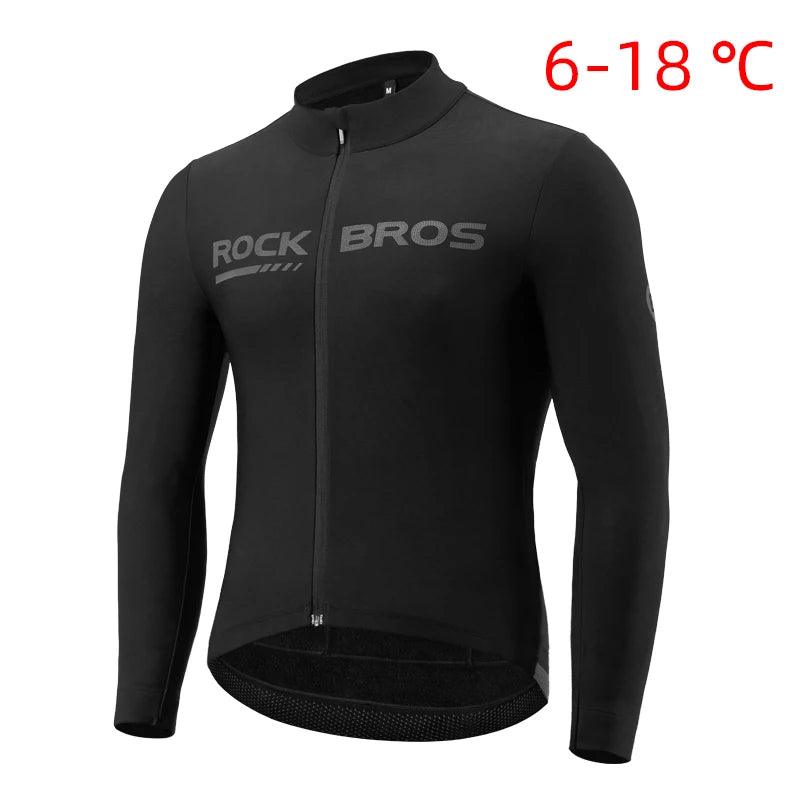 ROCKBROS Cycling Jersey Set Winter Spring Jacket Bibs Pants Long Sleeve MTB Bicycle Clothing Maillot Thermal Fleece Wear Suit