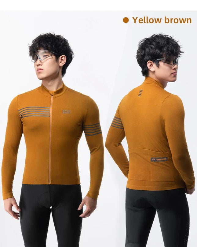 ROCKBROS Winter Cycling Jacket Warm Long Sleeves Top Riding Clothing Tight Reflective Logo Men's Cycling Jersey Profession Cloth
