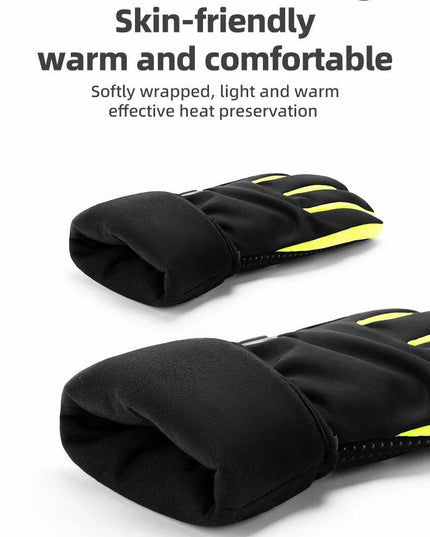ROCKBROS Warm Heating Gloves Cycling Electric Heating Gloves Intelligent Sensing Winter Thermal Ski Long Glove Type-C charging