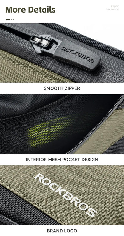 ROCKBROS Bicycle Bag Portable Cycling Top Tube Bag Nylon MTB Road Phone Tool Bag Reflective Ultralight Bicycle Pannier Pocket