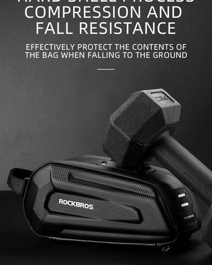ROCKBROS1.7L Bicycle Bag Waterproof Rear Large Capatity Quick Release Seatpost Shockproof Double Zipper Rear Bag Accessories