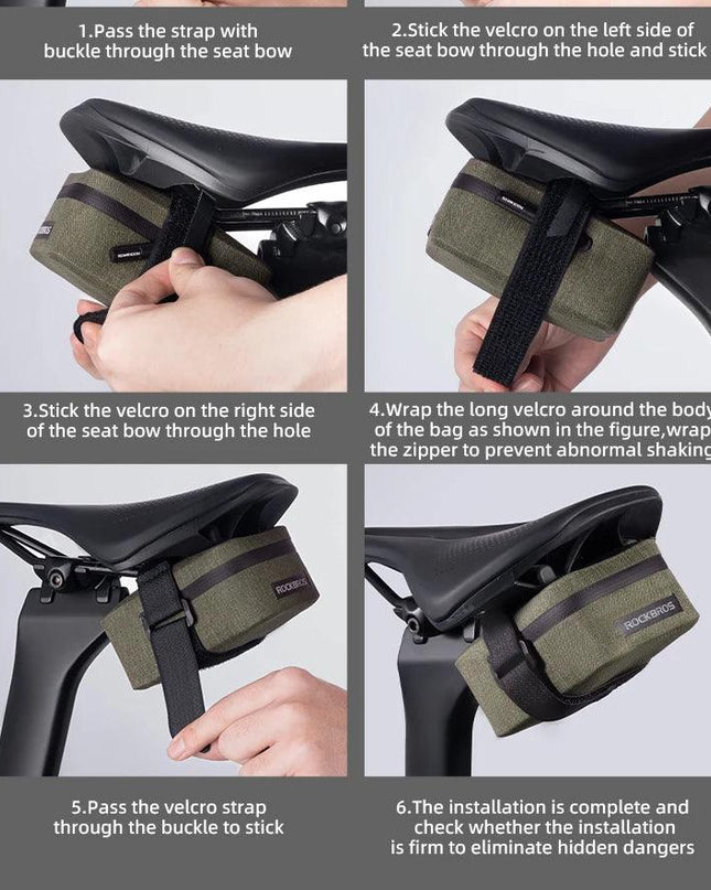 ROCKBROS Bicycle Tail Bag 0.4LMini Saddle Bag Lightweight Waterproof MTB Road Bike Tail Bag Portable Wear-resistant Cycling Gear