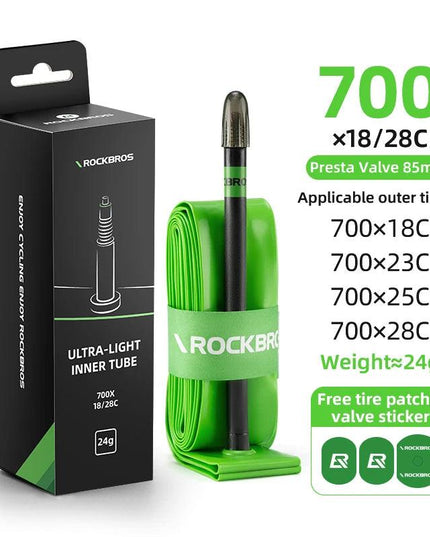 ROCKBROS Ultralight 24g Bike Inner Tube 700X18 25 28 MTB Road Bicycle TPU Material Tire Lightweight French Valve  65mm 85mm Tube