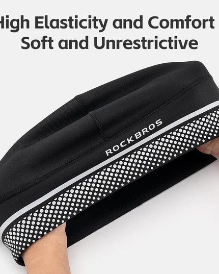 ROCKBROS Winter Fleece Ski Cap Windproof Thermal Cycling Cap Warmer Motorcycle Hat Helmet Liner Running MTB Bike Headwear