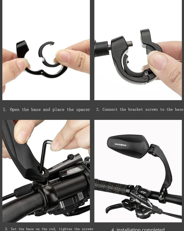 ROCKBROS Bicycle Mirror Handlebar Rear View Mirror Adjustable  Wide Range Back Sight Reflector Cycling Mirrors Bike Accessories
