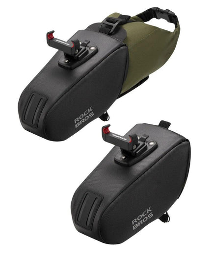 ROCKBROS Cycling Tail Bag Detachable Seat Pack Bag Large Capacity Waterproof Portable Riding Adjustable Bike Bag 0.8L-1.3L