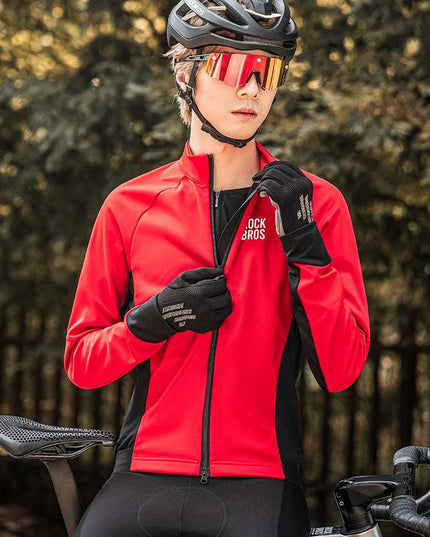 ROCKBROS Bicycle Gloves Full Finger Cycling Gloves Knit Fabric Touch Screen Motorcycle Gloves Autumn Winter Thermal Windproof