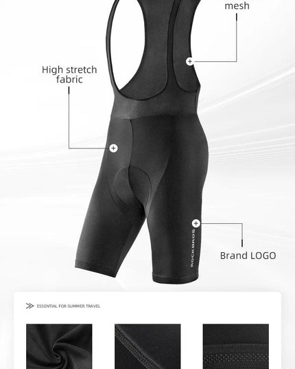 ROCKBROS Cycling Shorts Men Bib Shorts Summer Elastic Padded Bike Tights Anti-slip Breathable MTB Ciclismo Bicycle Under Wear