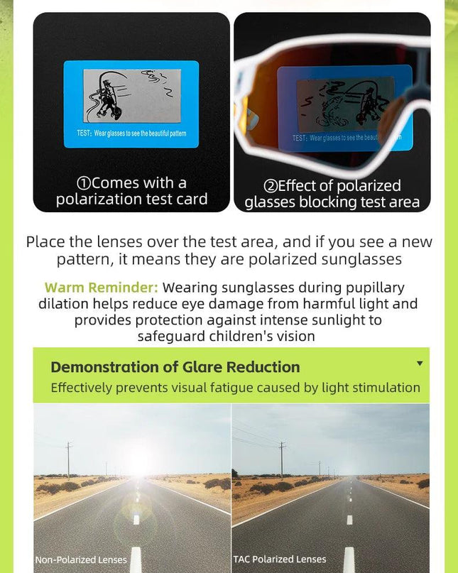 ROCKBROS Children's Cycling Glasses Polarised Sunglasses TR90 Flexible Frame for Boys Girls UV400 Protective Glasses Sports