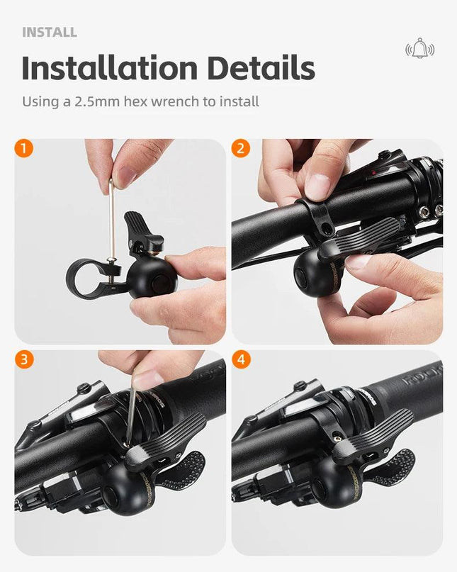 ROCKBROS Bike Bell Horn Handlebar Cycling Call Bicycle Alloy Ring Crisp Sound Warning Alarm For Safety MTB Road Bike Accessories