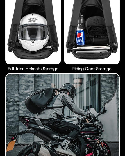 ROCKBROS Backpack High-Capacity Full Helmet Bag  Travel Luggage Bag 14.5L Breathable Reflective Motorcycle Rider Bags Accessory
