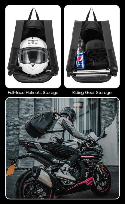 ROCKBROS Backpack High-Capacity Full Helmet Bag  Travel Luggage Bag 14.5L Breathable Reflective Motorcycle Rider Bags Accessory