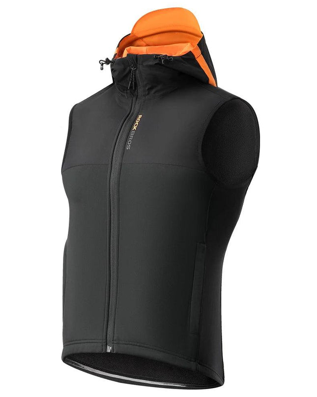 ROCKBROS Winter Warm Cycling Vest Thermal Fleece Windproof Cycling Jacket Winter Outdoor Sports Warm Vest for Men Women Running