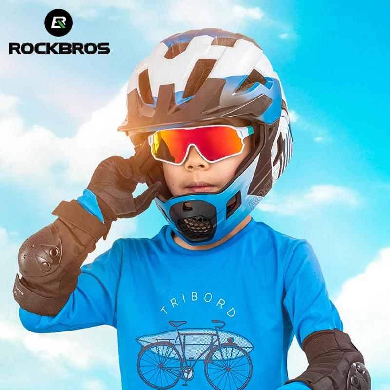 ROCKBROS Children's Cycling Glasses Polarised Sunglasses TR90 Flexible Frame for Boys Girls UV400 Protective Glasses Sports