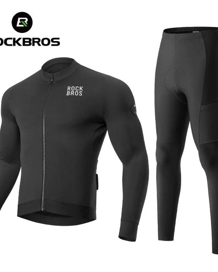ROCKBROS Winter Cycling Jacket Fleece Warm Winter Thickened Long Sleeved Trousers Suit Cycling Outdoor Sportswear Ciclismo