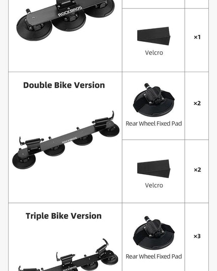 ROCKBROS Bike Bicycle Rack Suction Roof-Top Bike Car Racks Carrier Quick Install Bike Roof Rack MTB Mountain Road Bike Accessory