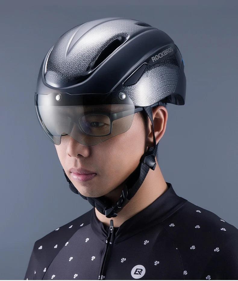 ROCKBROS Bicycle Helmet Cycling LED Light Rechargeable Cycling Helmet Mountain Road Bike Helmet Sport Safe Hat For Man