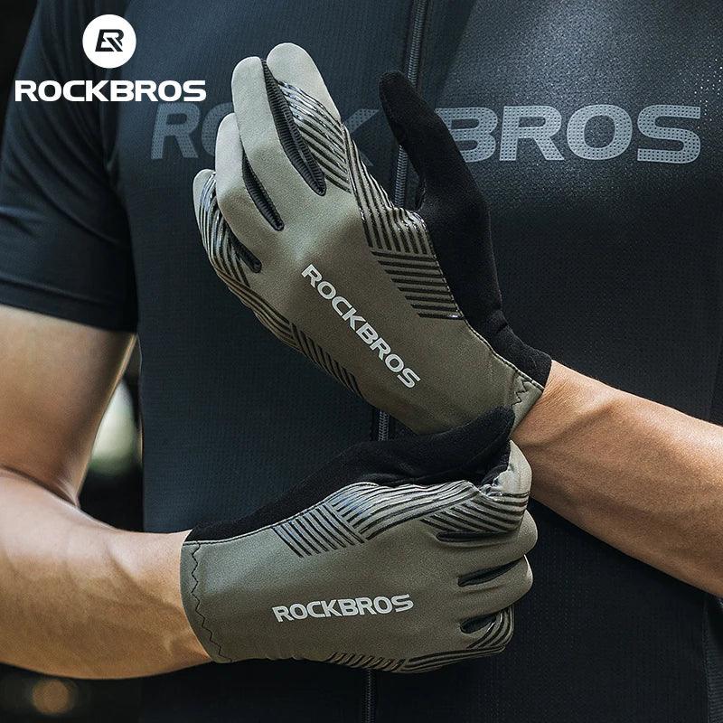 ROCKBROS Cycling Gloves Spring Summer Gloves Touch Screen Anti-slip Breathable MTB Road Bike Running Fitness Gym Motor Gloves