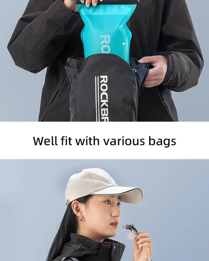 ROCKBROS 2L Water Bag Sports Portable Bicycle Water Bag Running Hydration Vest Backpack Outdoor Folding Water Bucket for Camping