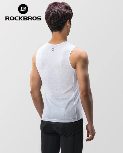 ROCKBROS Bike Vest Breathable  Men's Sleeveless Short Summer Undershirt Windbreaker Tshirt Quick Dry Elastic Mesh Underwear