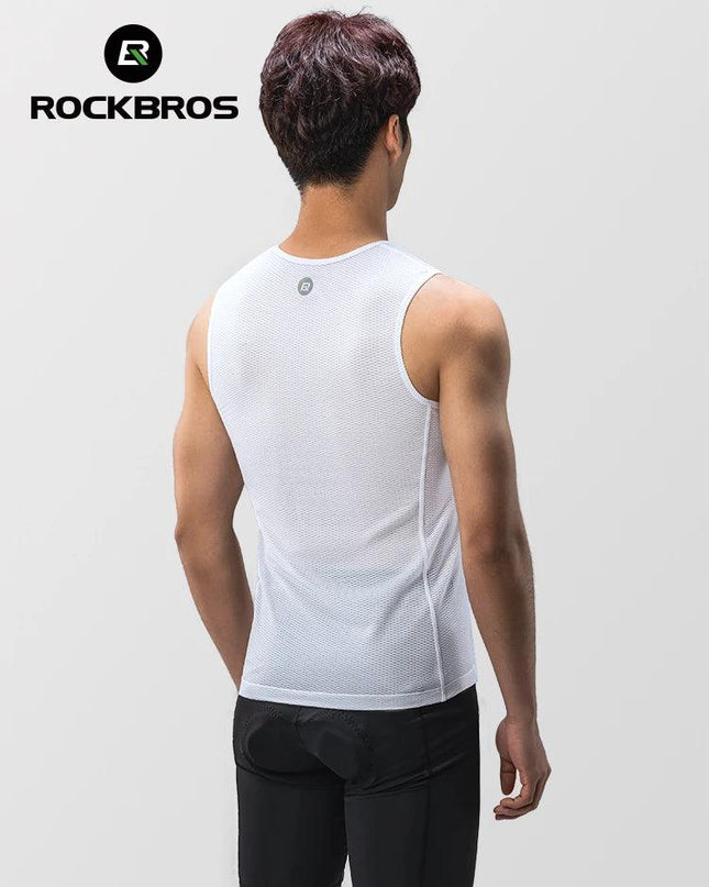 ROCKBROS Bike Vest Breathable  Men's Sleeveless Short Summer Undershirt Windbreaker Tshirt Quick Dry Elastic Mesh Underwear