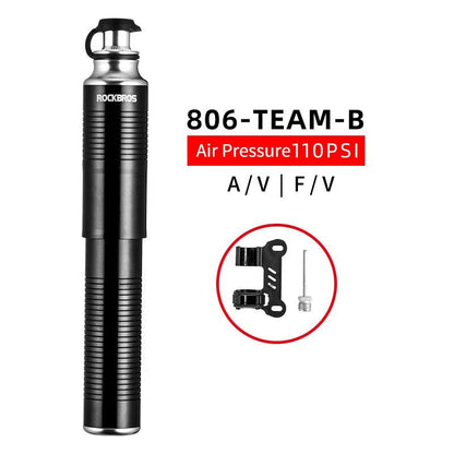 ROCKBROS Bicycle Pump 100PSI/110PSI Bike Pump Hand Mini Tire Air Inflator Portable Ultralight High-Pressure Pump Accessories