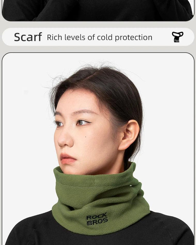ROCKBROS Winter Scarf Hats Fleece Windproof Balaclava Hiking Warm Mask Bandana Ear Neck Cover Thermal Camping Sport Gear