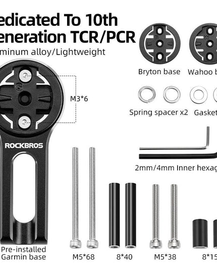 ROCKBROS Bracket for Giant TCR Road Bike PCR Bicycle Light Holder Aluminum Alloy for Garmin/Bryton/Wahoo Mount Computer Bracket