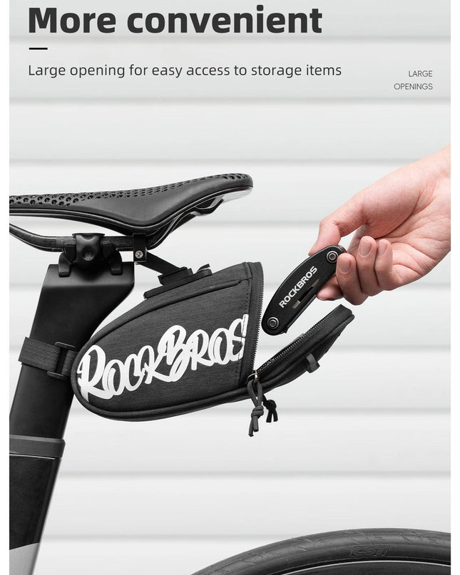ROCKBROS Bicycle Seat Bag Lightweight Bike Saddle Bag for Cycling Essentials Reflective Rear Pack Wear-Resistant Bag