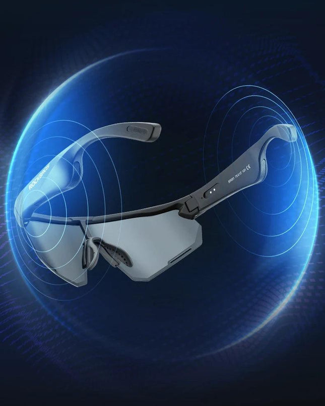 ROCKBROS Polarized Glasses Wireless Bluetooth 5.2 Sunglasses Headset Telephone Driving MP3 Riding Cycling Eyewear UV400 Goggles