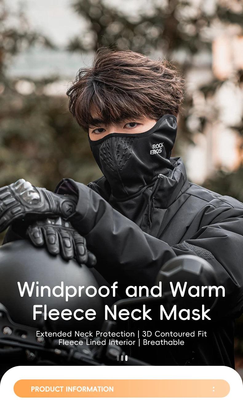 ROCKBROS Scarf Warm Fleece Neck Mask Outdoor Windproof Neck Warmer For Bike Motorcycle Ear Cover Breathable Scarf Men Women