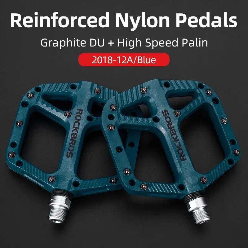 ROCKBROS Ultralight Seal Bearings Bicycle Bike Pedals Cycling Nylon Road bmx Mtb Pedals Flat Platform Bicycle Parts Accessories