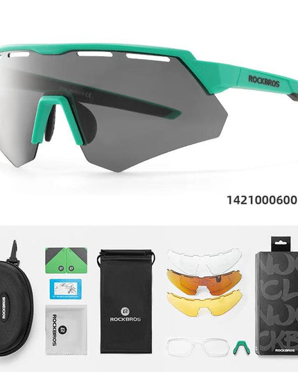 ROCKBROS Bike Glasses Polarized Men Women Bicycle Glasses 4Lens MTB Road Cycling Eyewear Glasses With Myopia Frame Sunglasses