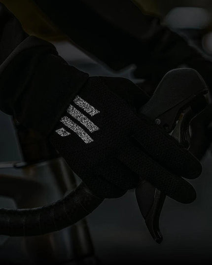 ROCKBROS Bicycle Gloves Full Finger Cycling Gloves Knit Fabric Touch Screen Motorcycle Gloves Autumn Winter Thermal Windproof