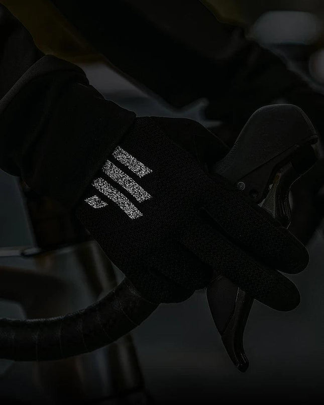ROCKBROS Bicycle Gloves Full Finger Cycling Gloves Knit Fabric Touch Screen Motorcycle Gloves Autumn Winter Thermal Windproof