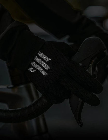 ROCKBROS Bicycle Gloves Full Finger Cycling Gloves Knit Fabric Touch Screen Motorcycle Gloves Autumn Winter Thermal Windproof