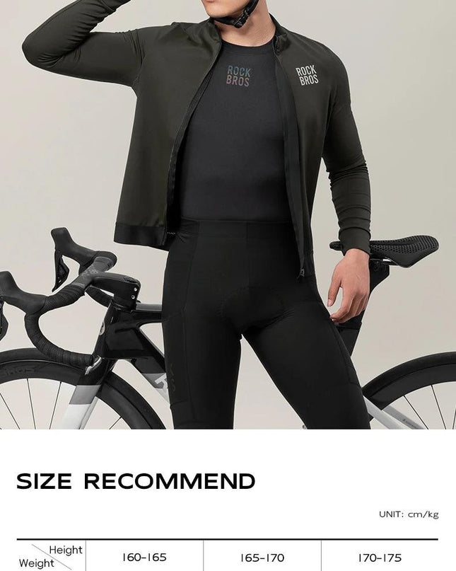 ROCKBROS Winter Jersey Lightweight Fleece Long Sleeve Warm Innerwear Windproof Road Bike Jacket Clothing  Outdoor Hiking Sport