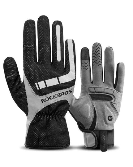 ROCKBROS Touch Screen Cycling Gloves Autumn Winter Thermal Windproof Bicycle Gloves Keep Warm Thick Sport Glove Bike Accessories