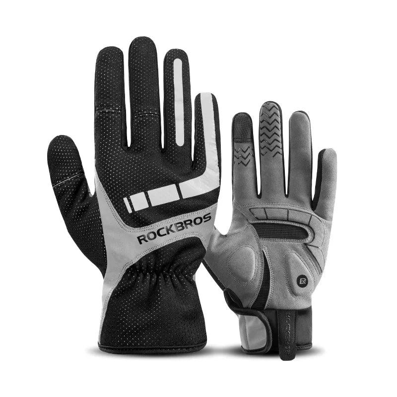 ROCKBROS Touch Screen Cycling Gloves Autumn Winter Thermal Windproof Bicycle Gloves Keep Warm Thick Sport Glove Bike Accessories