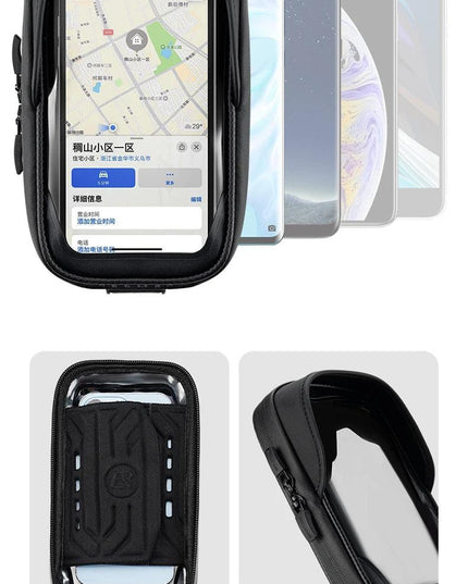 ROCKBROS Bicycle Bag Shockproof Touchscreen Top Tube Bags EVA Hard Shell Front Frame Phone Case Bike Bag Cycling Accessories