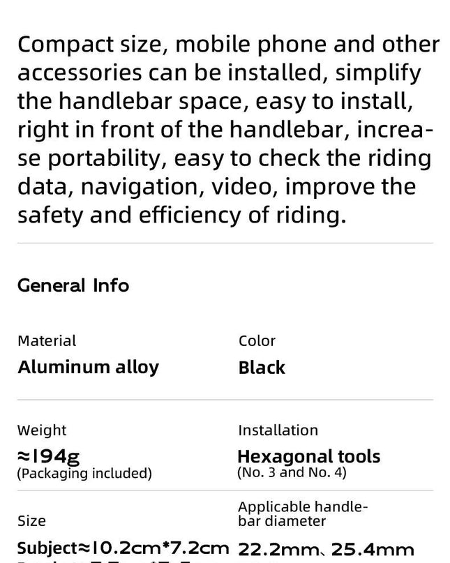 ROCKBROS Bicycle Phone Holder S Clip Ring Holder Aluminum Alloy Anti-Slip for 4.7-7.09inch Phones Moto Motorcycle Stand Bracket